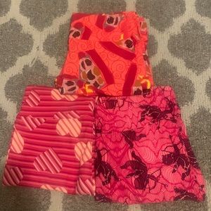 3 Pairs of Lularoe Valentine leggings